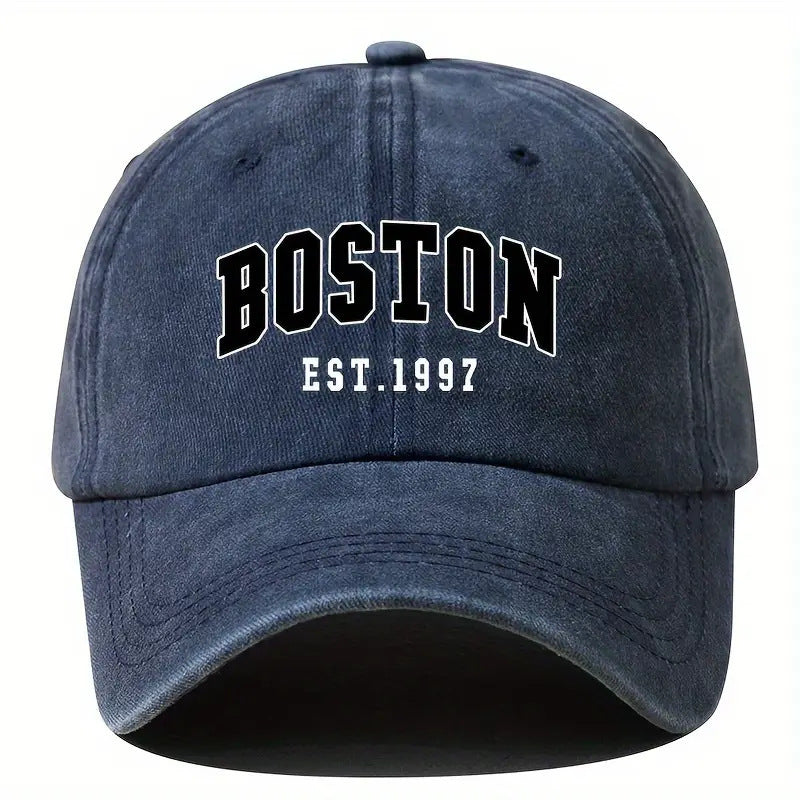 Washed Cotton Letter Baseball Cap