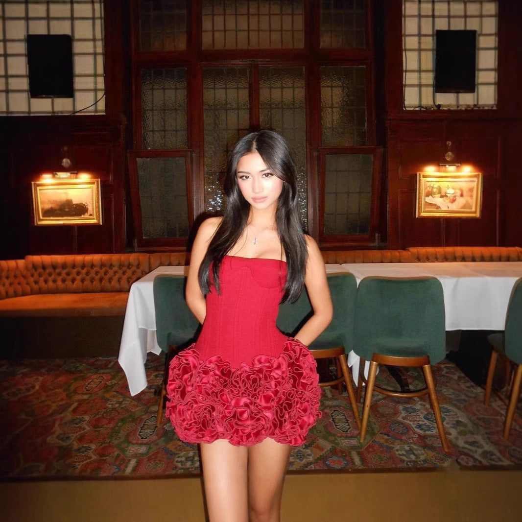 Strapless Mini Ball Gown