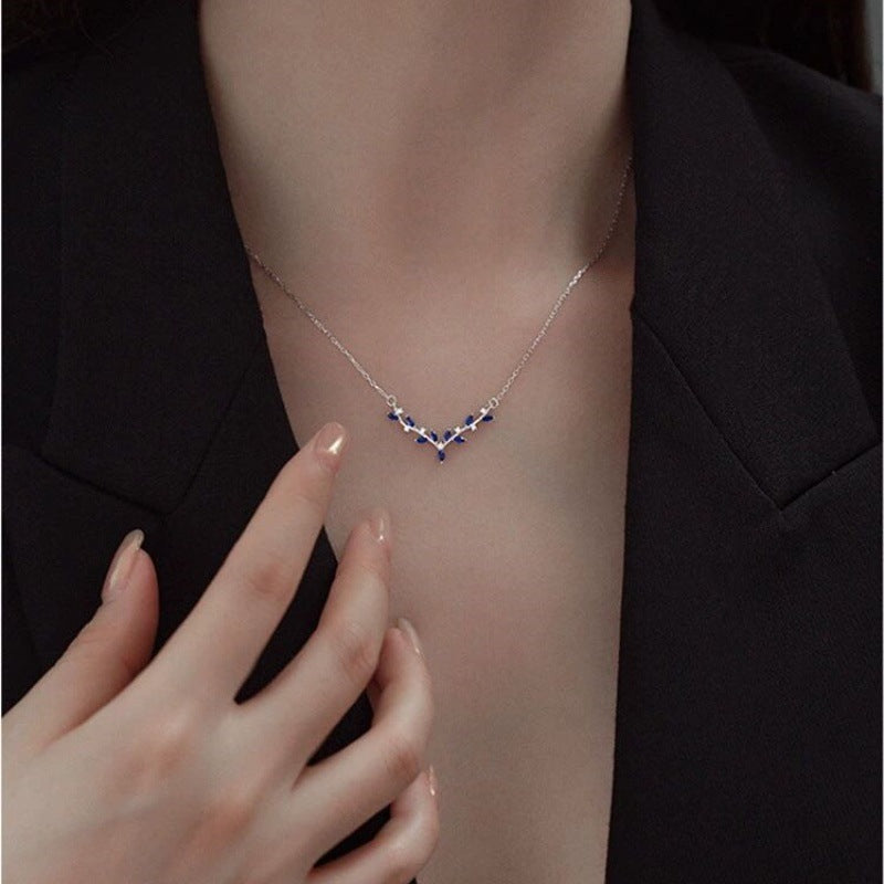 Sterling Silver Antler Necklace