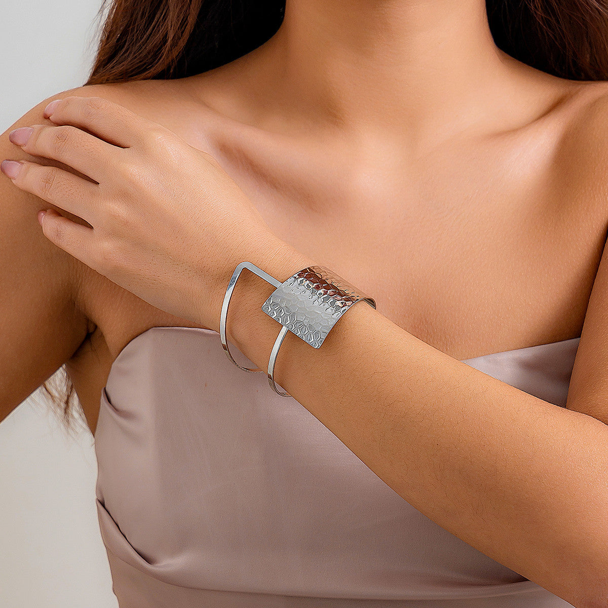 Geometric Ripple Cuff Bracelet