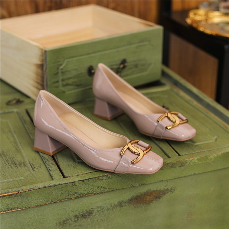 French Elegant Sheepskin Heels