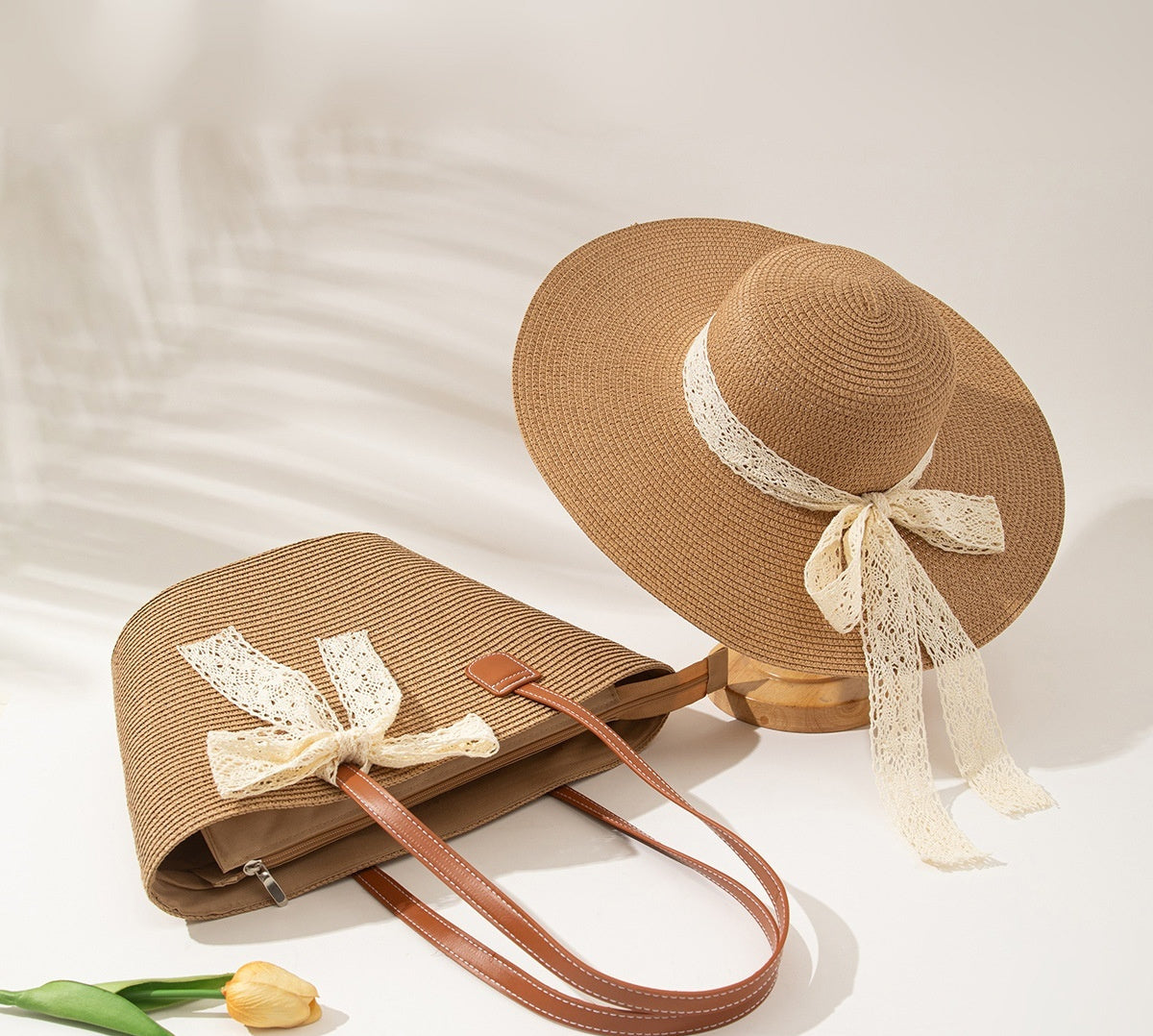 Seaside Vacation Sun Protection Straw Hat Bag Set