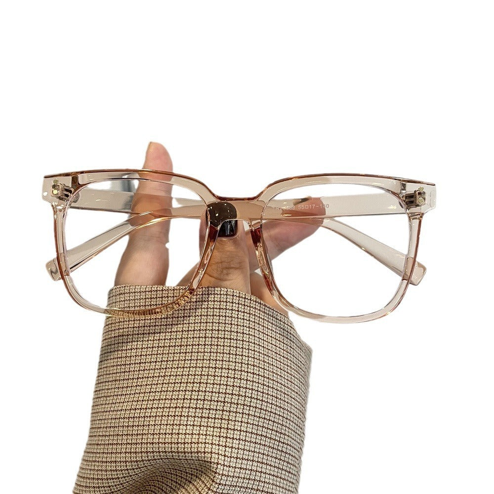 Women's Simple Fashion Transparent Large Black Frame Myopia Glasses