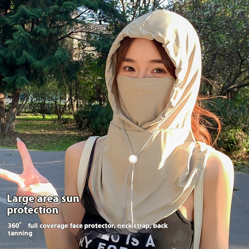 Cycling Sun Mask Hat Integrated Neck Protection For Women Summer