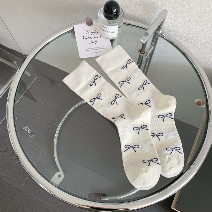 Women's Bowknot Mid-calf Length Loose Socks