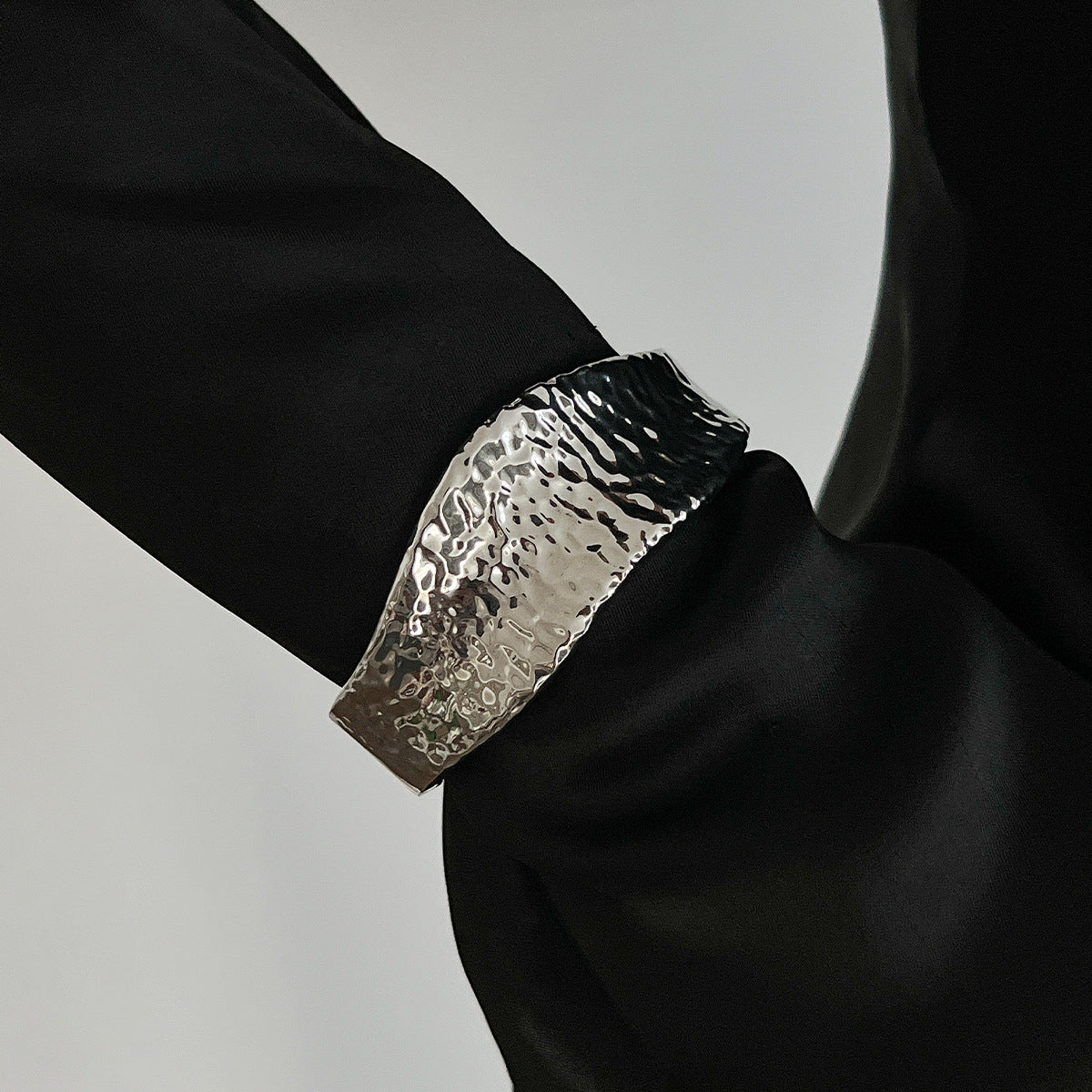 Irregular Leaf Wide Cuff Bracelet