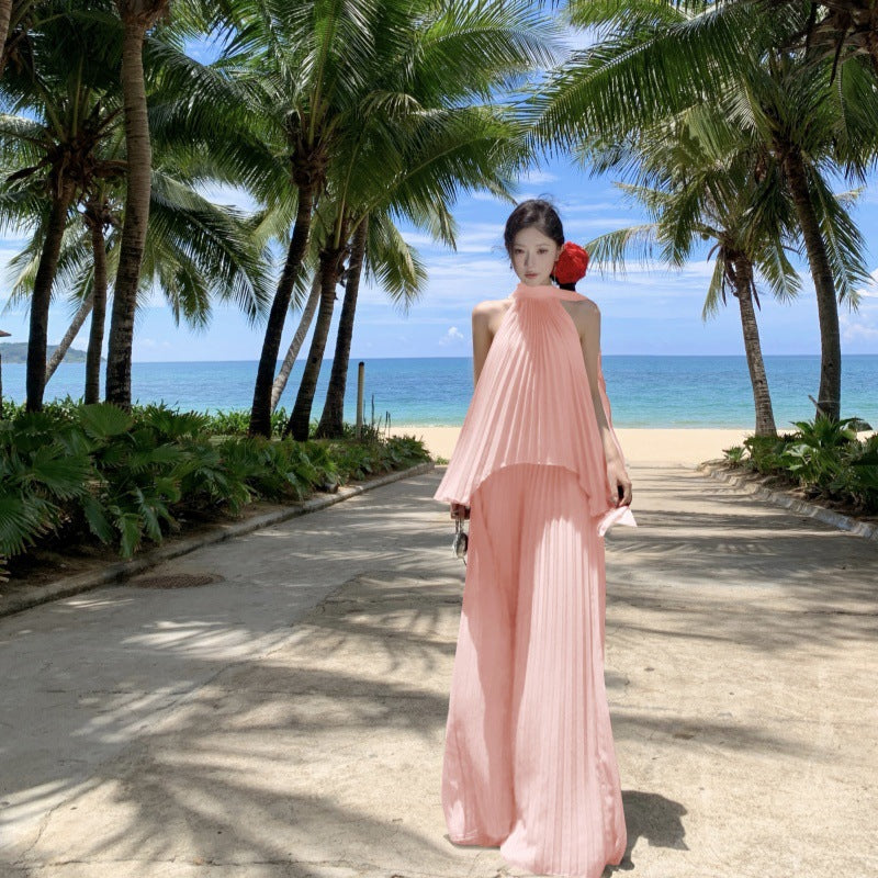 Elegant pink two piece off shoulder set