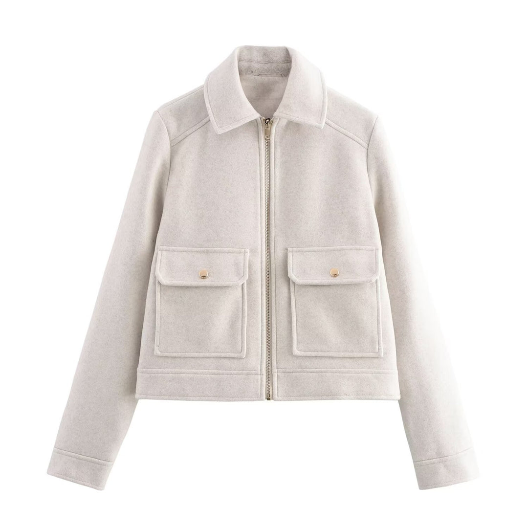 Urban Chic Wool Blend Zipper Jacket