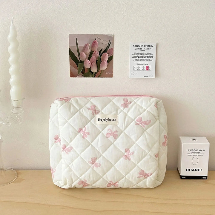 Cute Bow Flower Makeup Bag