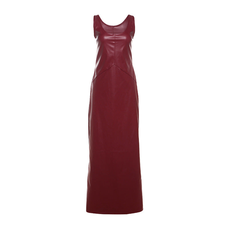 Luxury Leather Evening Dress