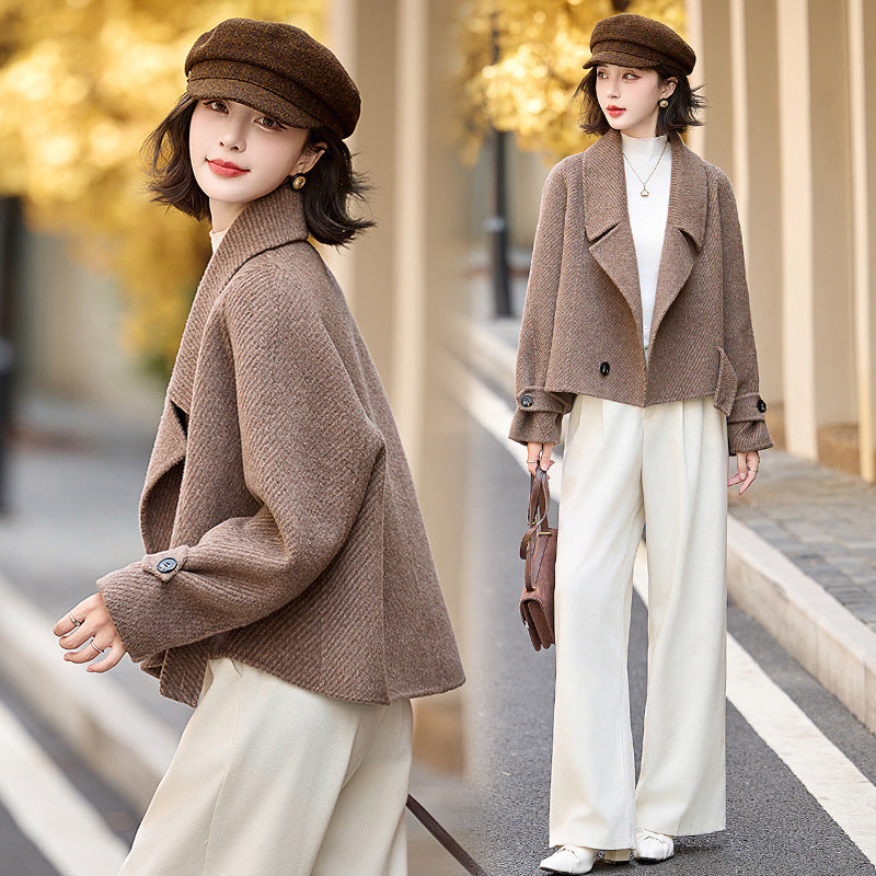 New autumn and winter style versatile double-sided woolen coat