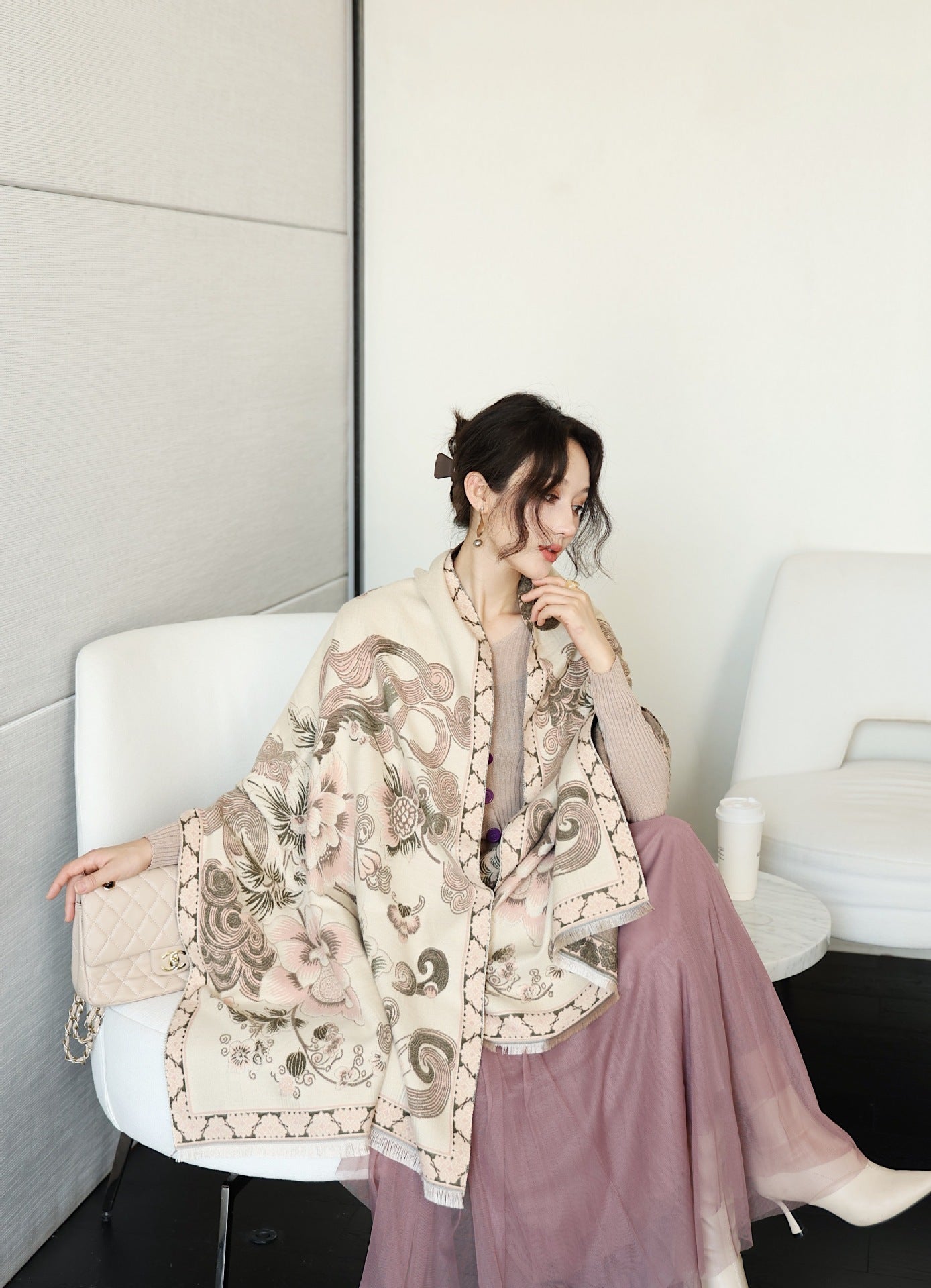 Autumn And Winter High Sense Office Shawl Dual-use Korean Style