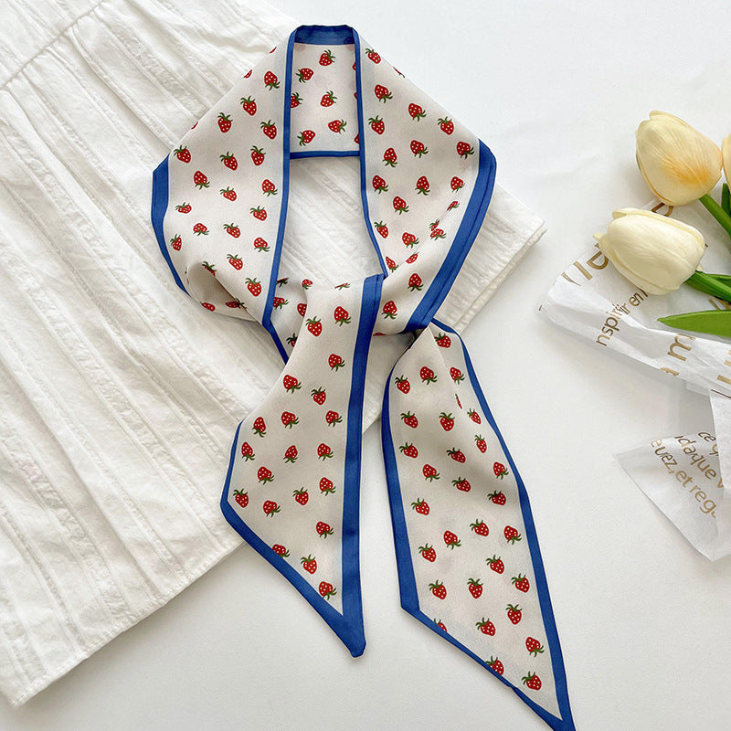 Silk Scarf Women's Long Ribbon Fresh Decoration Hair Rope