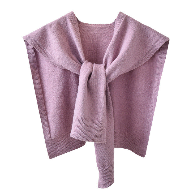 Core-spun Yarn Knitted Shawl Spring Autumn Outerwear Waistcoat