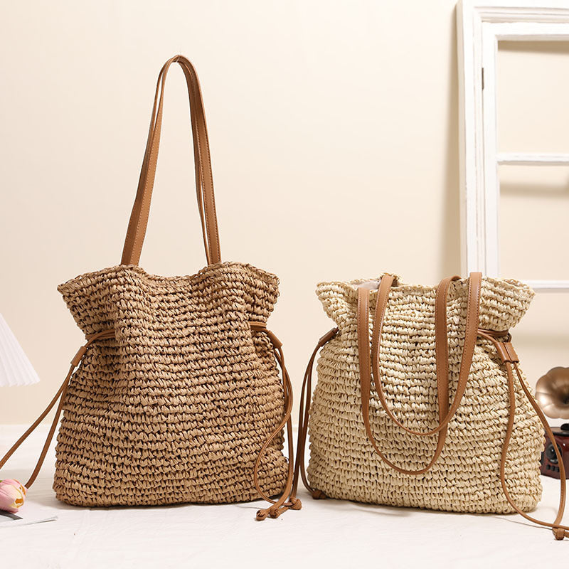 Chic Knitted Straw Tote Bag