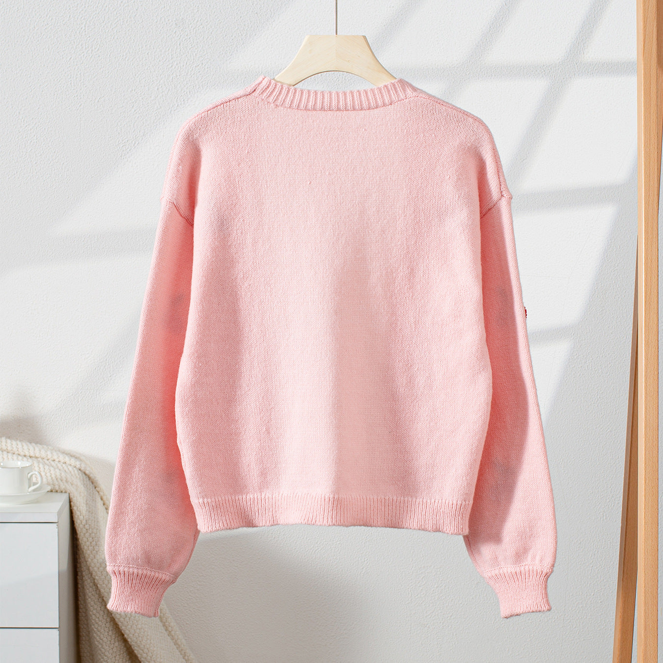 Cherry Embroidery Women's Sweater Cardigan Elegant