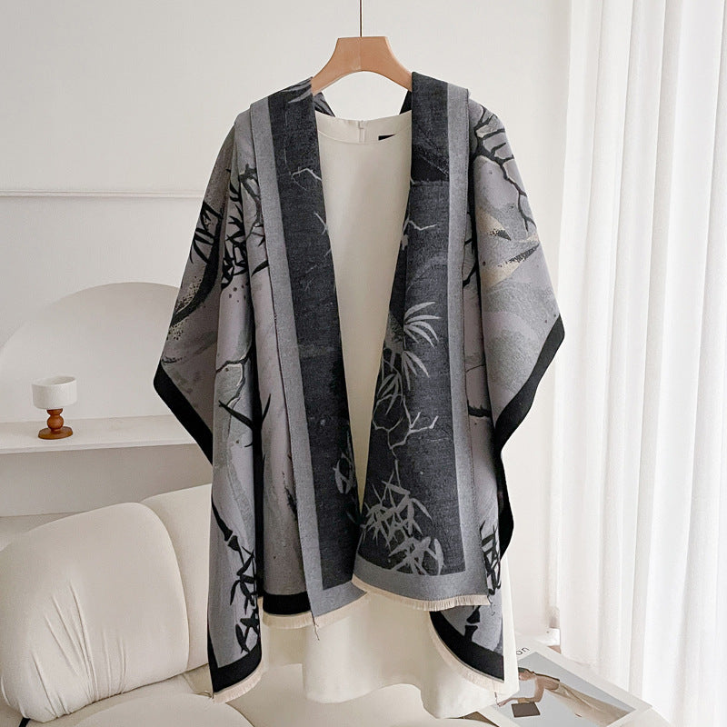 Warm Scarf Fashionable Outerwear Sweet Cute Double-sided Shawl