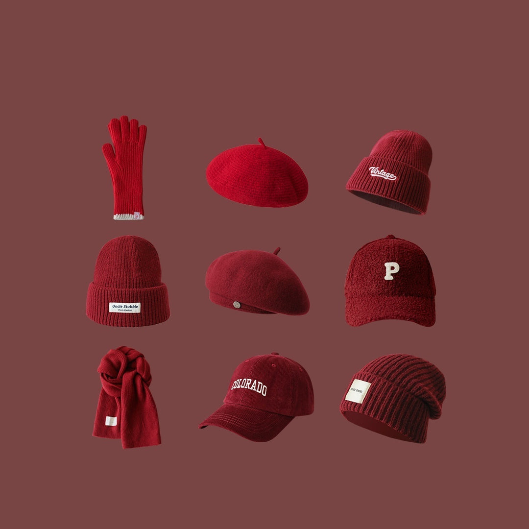 Lin Xiao Orange Hat Knitted Hat Baseball Cap Scarf