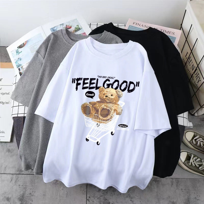 Cartoon Bear Short-sleeved T-shirt Women's Loose Top