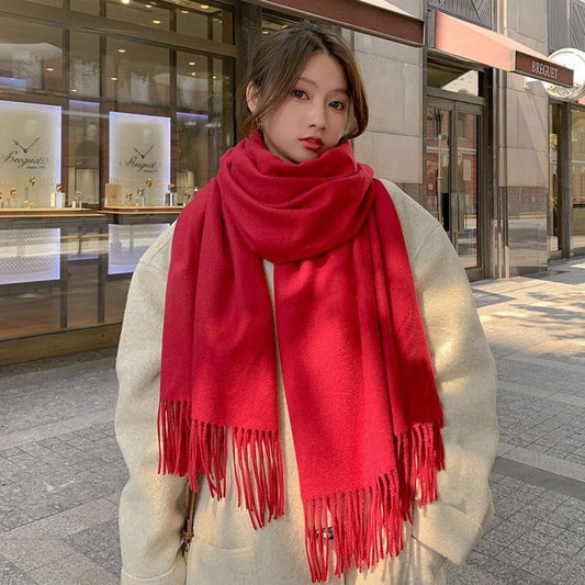Women's Autumn And Winter Tassel Cashmere Scarf