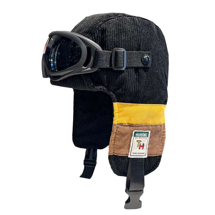 Pilot Hat Corduroy Warm Ear Protection Ushanka