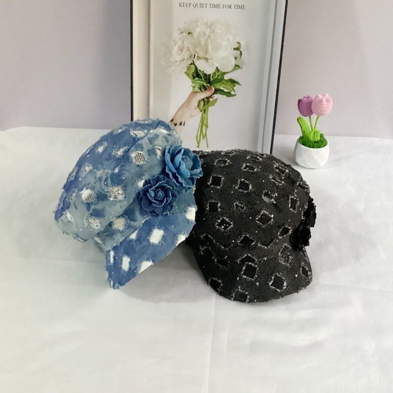 Octagonal Cap Hole Denim Hat