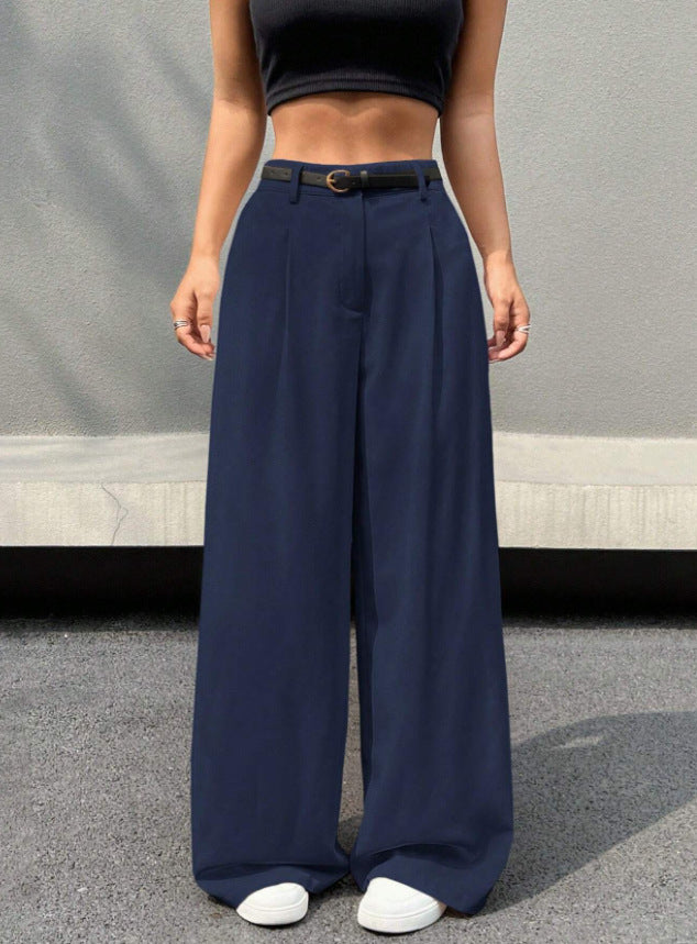 Disposable Ice Silk Breathable Casual Solid Color Wide-leg Pants
