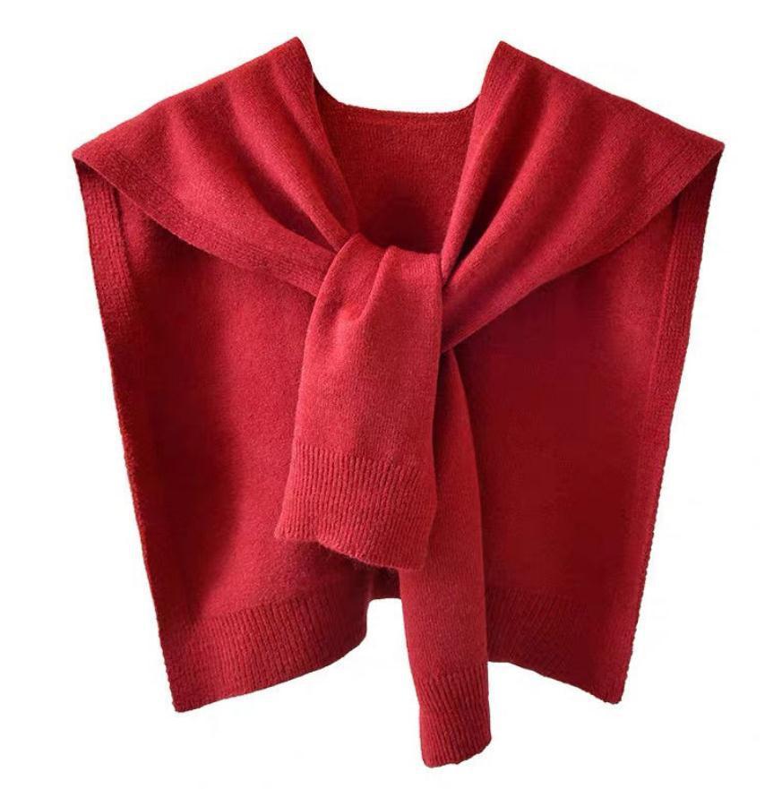 Women's Cored Yarn Knitted Shawl Spring Autumn Outerwear Waistcoat