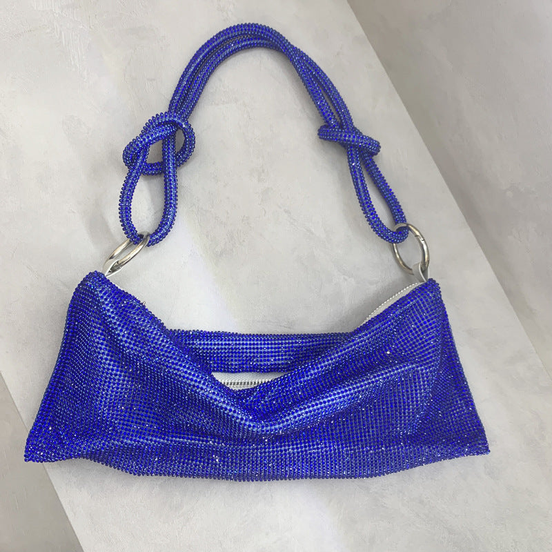 2mm New Women's Bag Rhinestone Bag With Diamonds One Shoulder Portable Diamond Underarm Bag