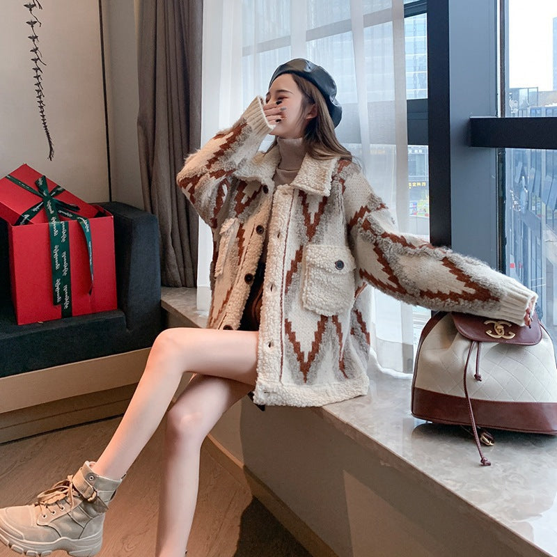 Chic Quilted Knit Jacket