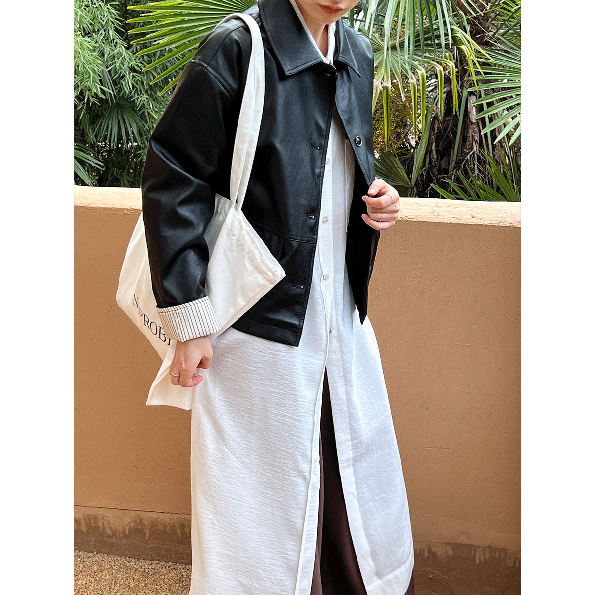 Classic Rebel PU Leather Contrast Jacket