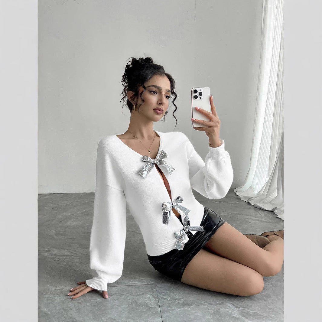 Fashion Bowknot European And American Women's Sweater