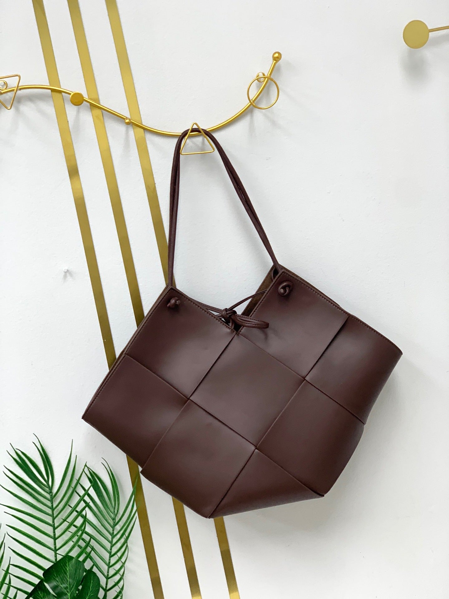 Woven Leather Shoulder Bag