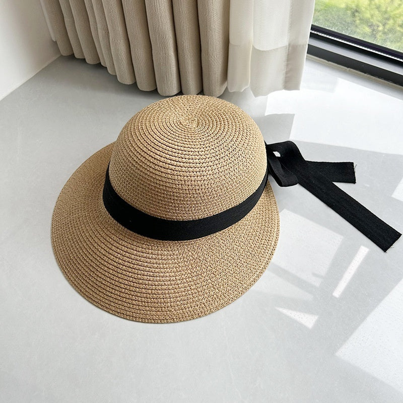 Sun Hat Women's Summer French Elegant Bow