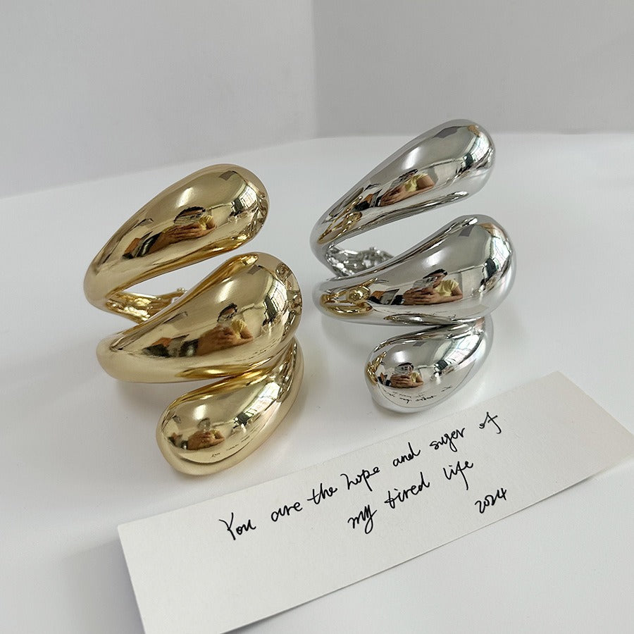 Geometric Spiral Water Drop Bracelet