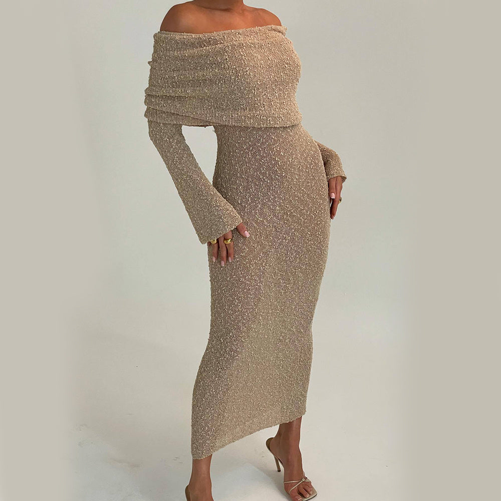 Beach Knitted Off Shoulders Dress