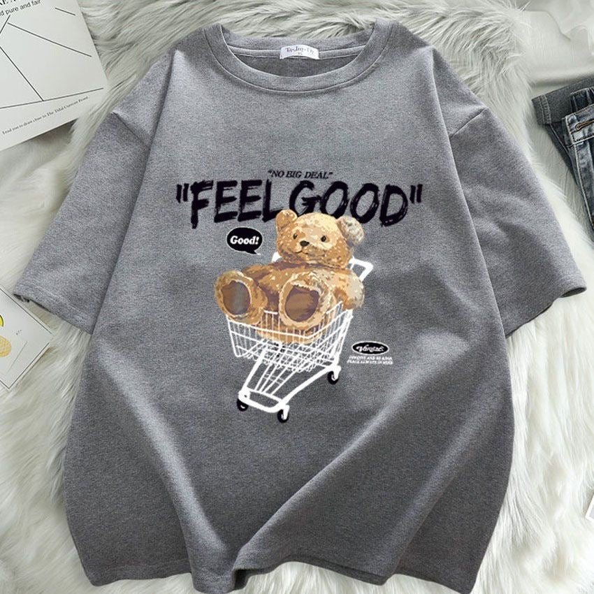 Cartoon Bear Short-sleeved T-shirt Women's Loose Top