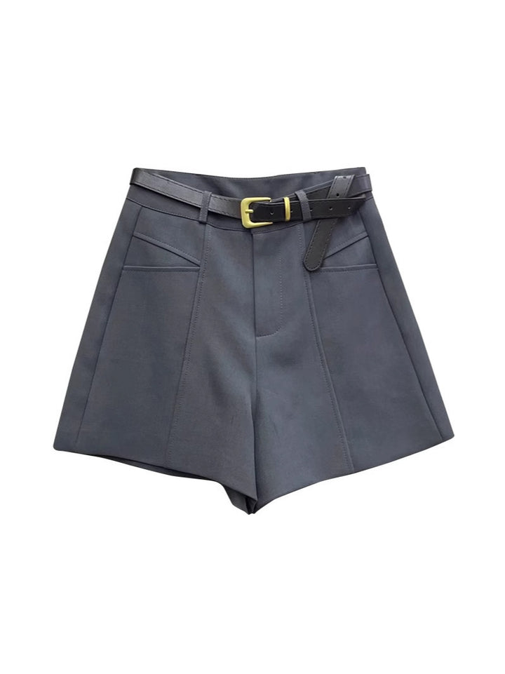 Fashionable Elegant Slimming High Waist Black Casual Shorts