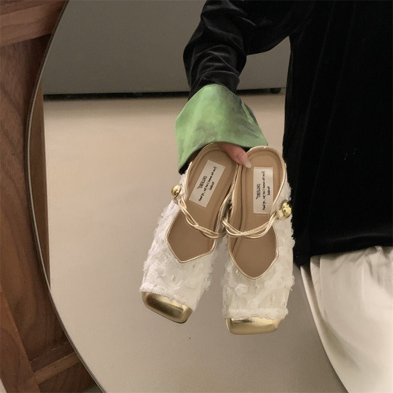 Soft Sole French  Elegant Retro Baotou Slippers