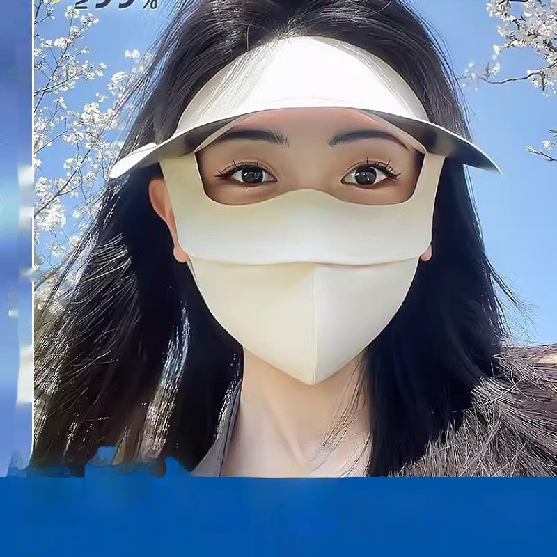 Vinyl Mask Soft Top All-inclusive Integrated Neck Protection Ice Silk UV-proof Outdoor Sun Hat