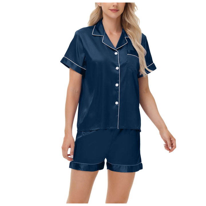 Ice Silk Women's Short Sleeve Satin Plus Size Pajamas