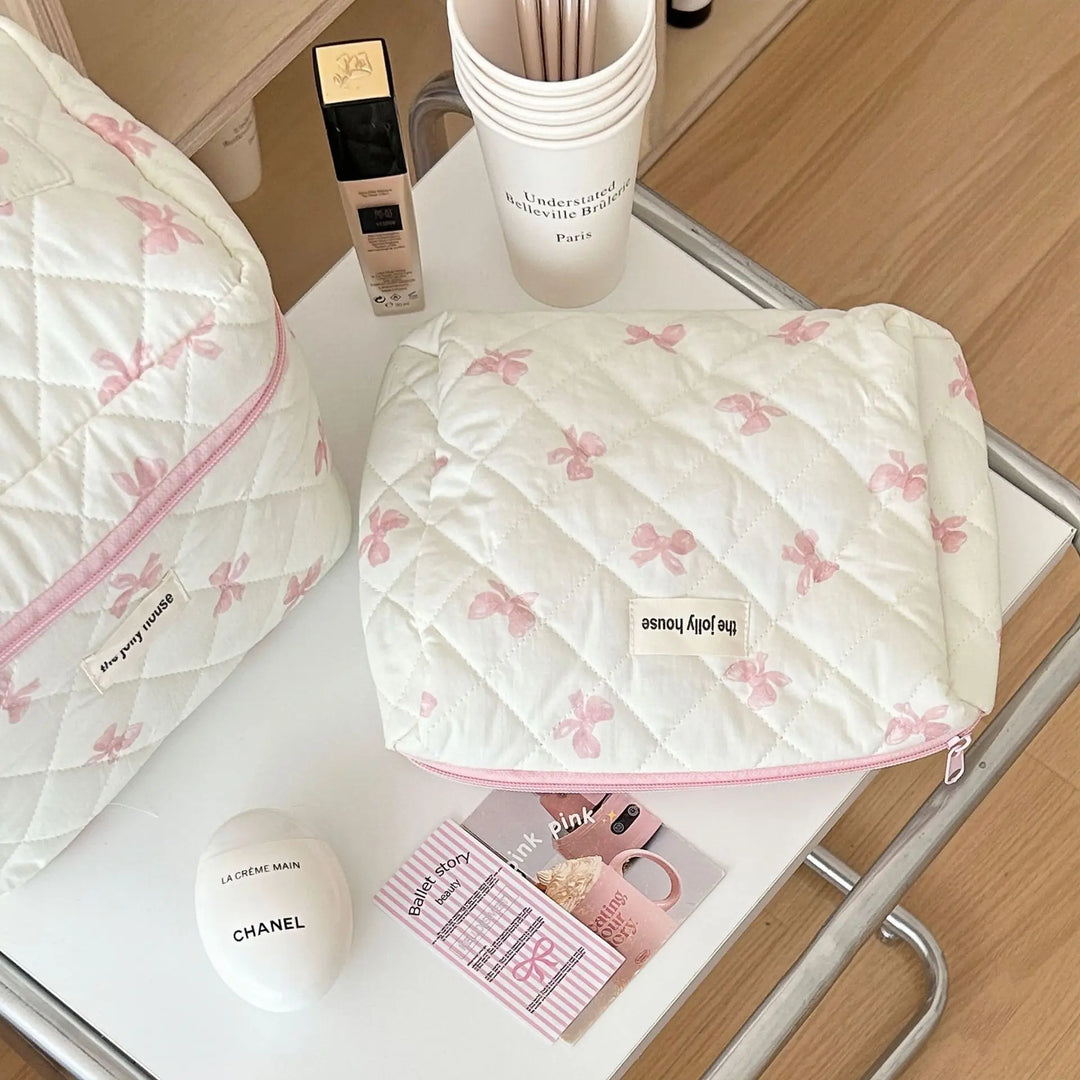 Cute Bow Flower Makeup Bag