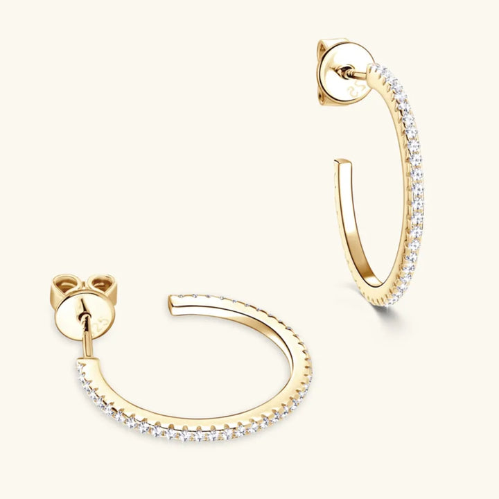 Sterling Silver Moissanite Hoop Earrings