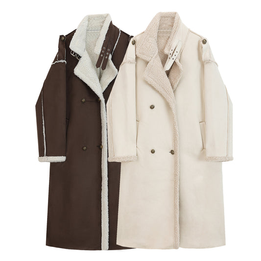 Winter Luxe Mid-Length Lamb Wool Coat