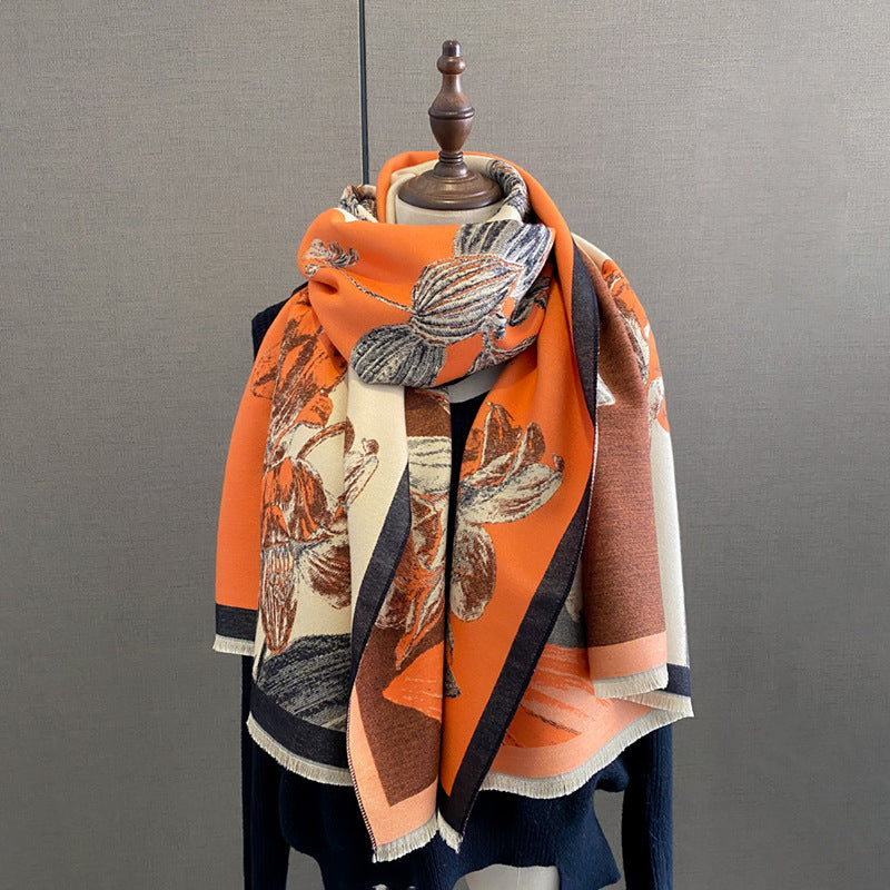 Cape Printing Pattern Tassel Air-conditioned Room Cape Blanket Autumn And Winter