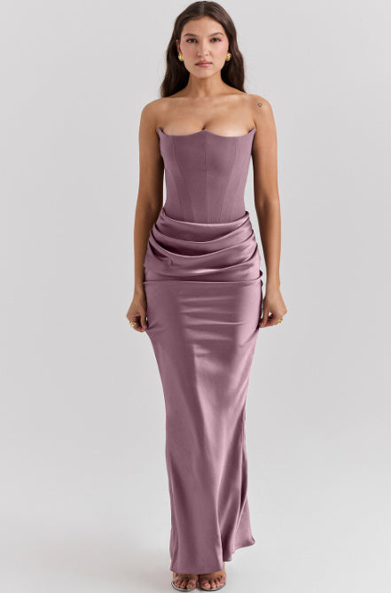 Slim Bandeau Evening Dress