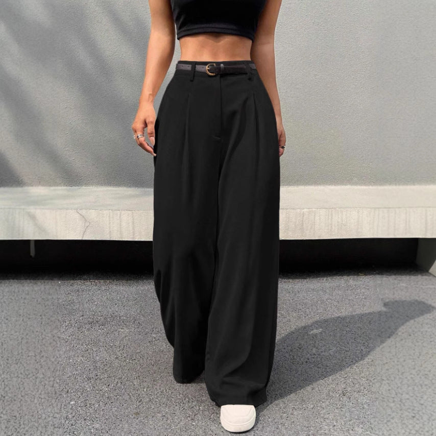 Disposable Ice Silk Breathable Casual Solid Color Wide-leg Pants