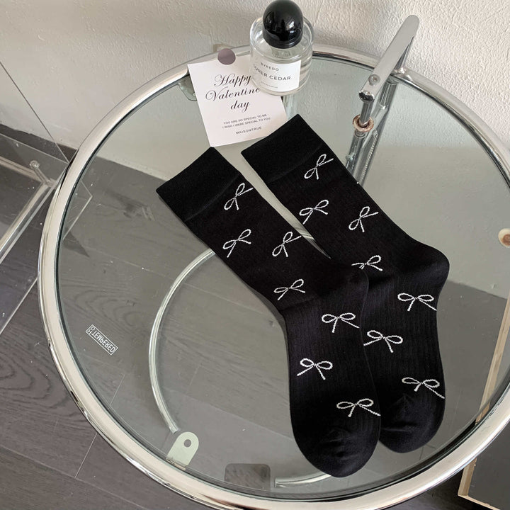 Women's Bowknot Mid-calf Length Loose Socks