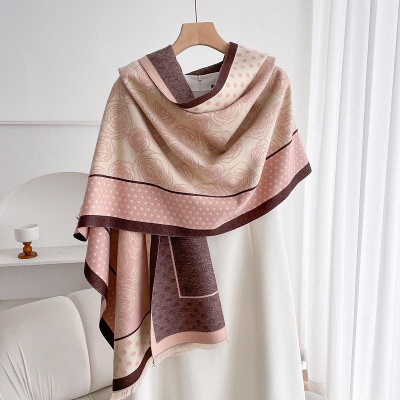 Warm Scarf Fashionable Outerwear Sweet Cute Double-sided Shawl