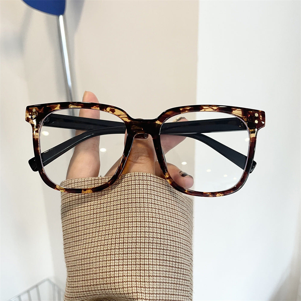 Women's Simple Fashion Transparent Large Black Frame Myopia Glasses